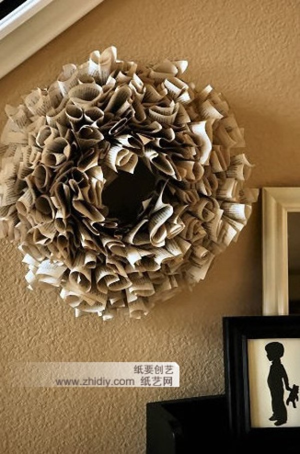 Book page paper art wreath making tutorial