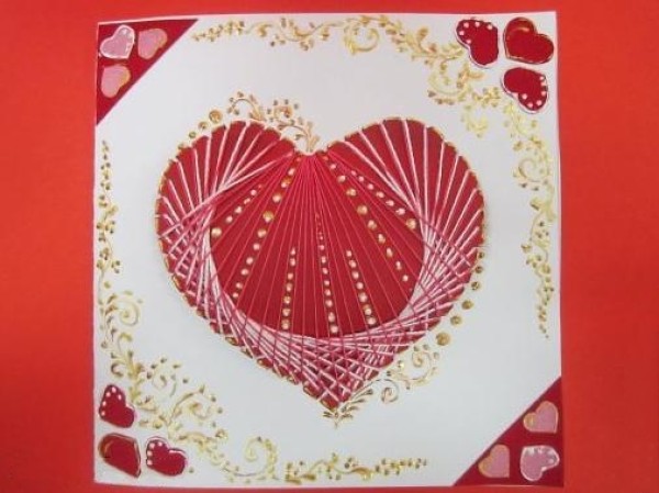 Valentines Day Handmade Paper Craft Paper Embroidered Heart Valentines Day Card Making Tutorial