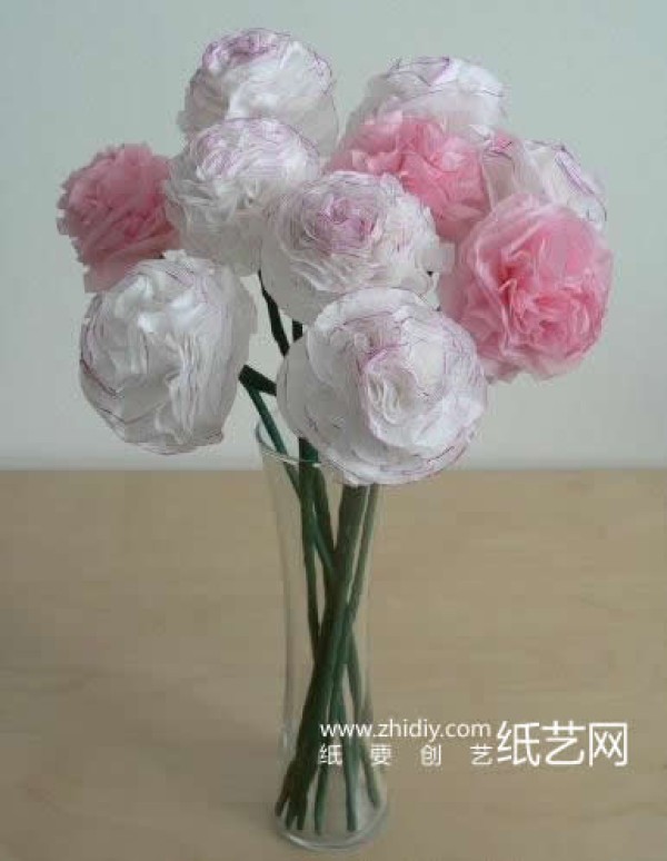 Tissue Paper Art Carnation Making Tutorial