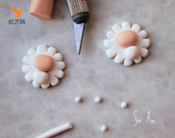 Illustrated tutorial on hand-making cute little sheep soft clay earrings for the Year of the Sheep