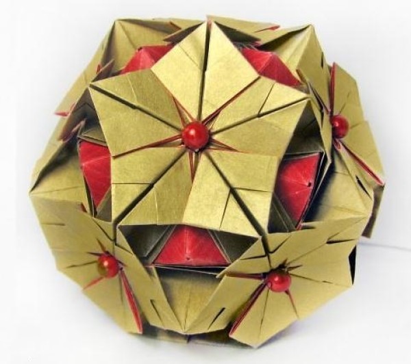 Snowflake maple leaf paper ball flower handmade origami tutorial