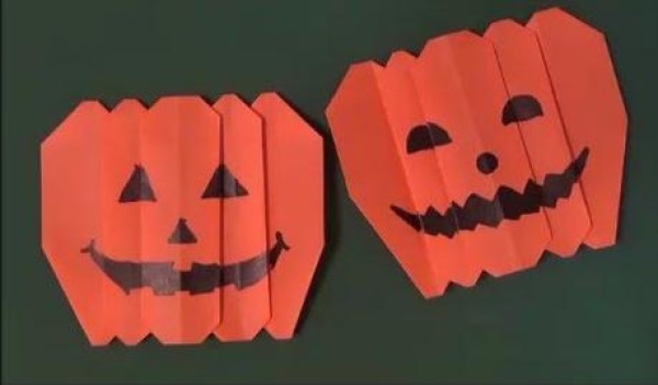 Halloween origami encyclopedia - simple origami pumpkin lantern origami video tutorial