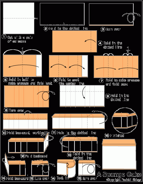 Simple Origami Sponge Cake Tutorial for Children