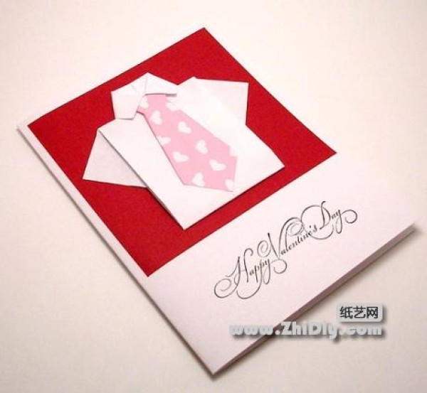 Origami shirt and tie (card charm)