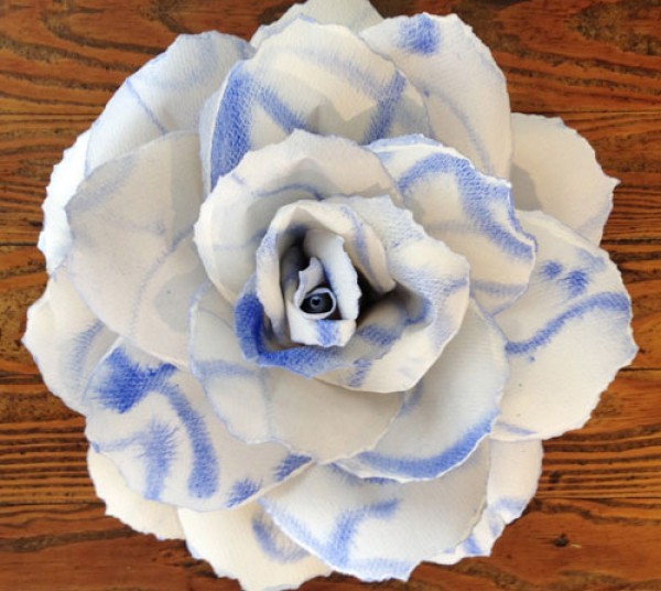 Large paper flower sculptures by Michele Tremblay