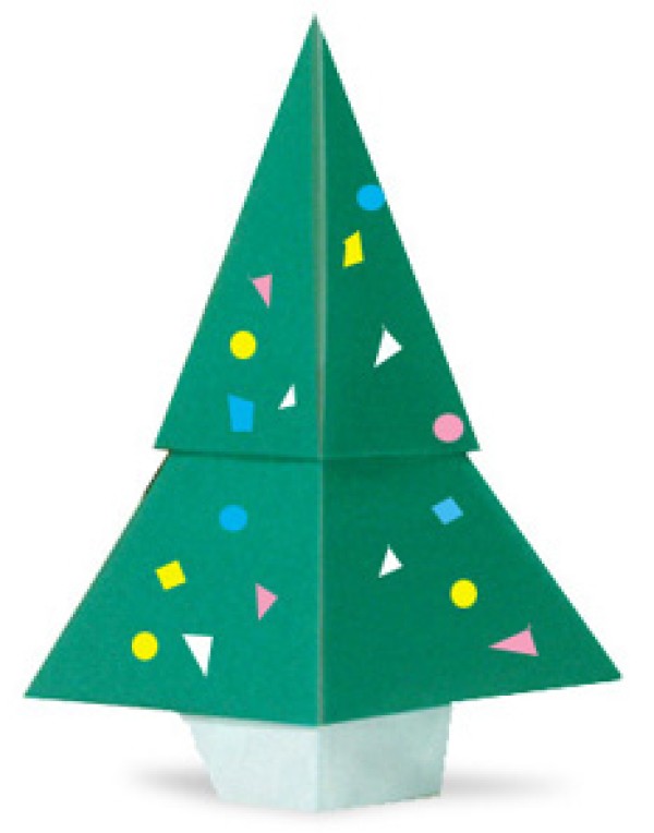 Christmas tree simple DIY origami illustrated tutorial