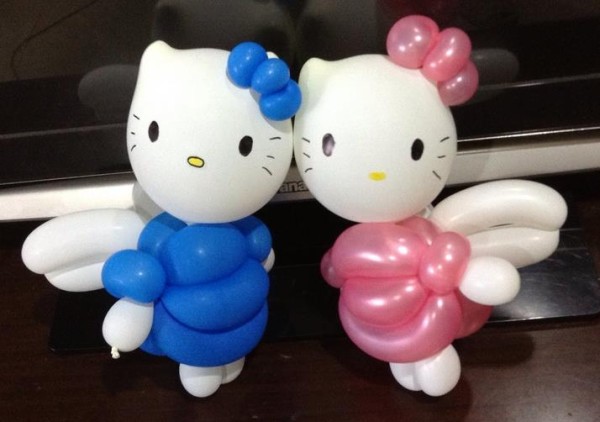 Balloon styling handmade tutorial teaches you how to make beautiful Hello Kitty magic balloons