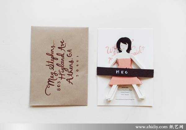 Small paper-cut decorations in invitation cards