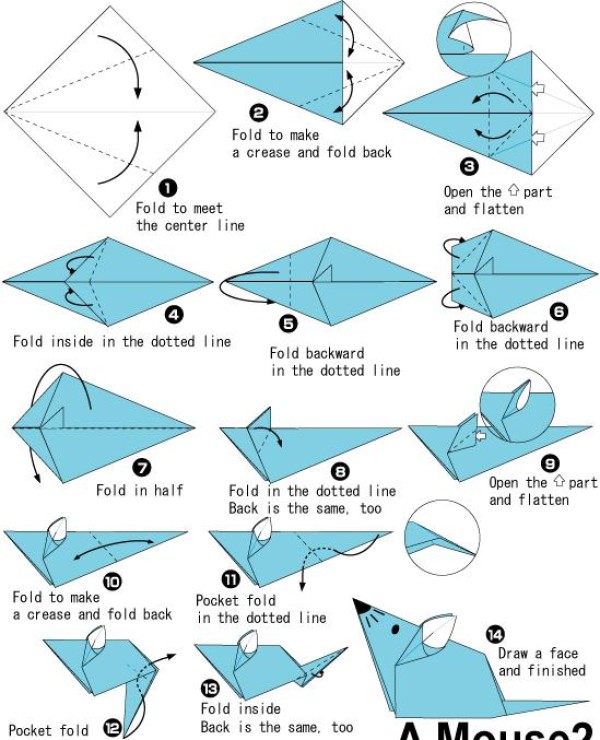 Simple origami mouse origami tutorial for children