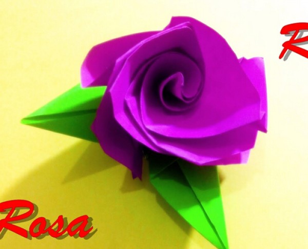 Simple rotating origami rose handmade DIY tutorial