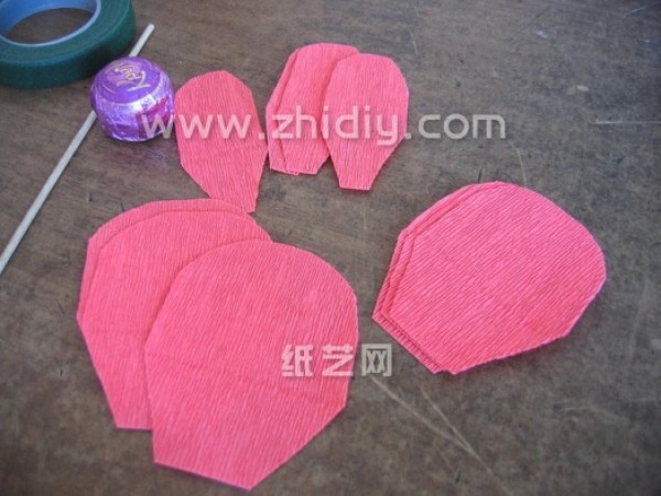 Valentines Day Handmade Gift Crepe Paper Candy Origami Rose Tutorial