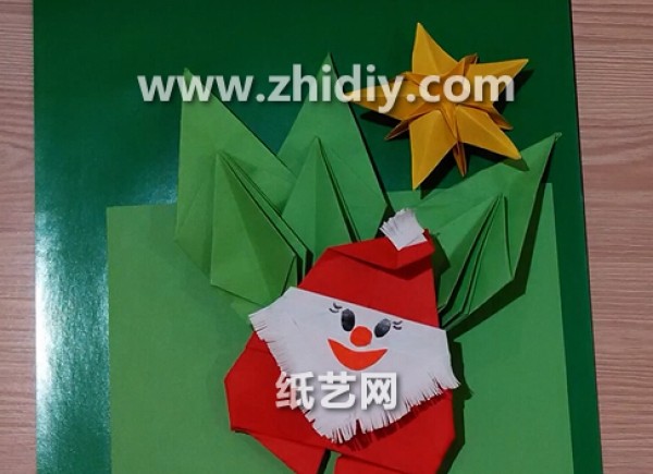 Homemade origami tutorial for cartoon origami Santa Claus