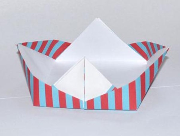 Momoya Haoyings ship-shaped party origami box drawing tutorial [origami box diagram]