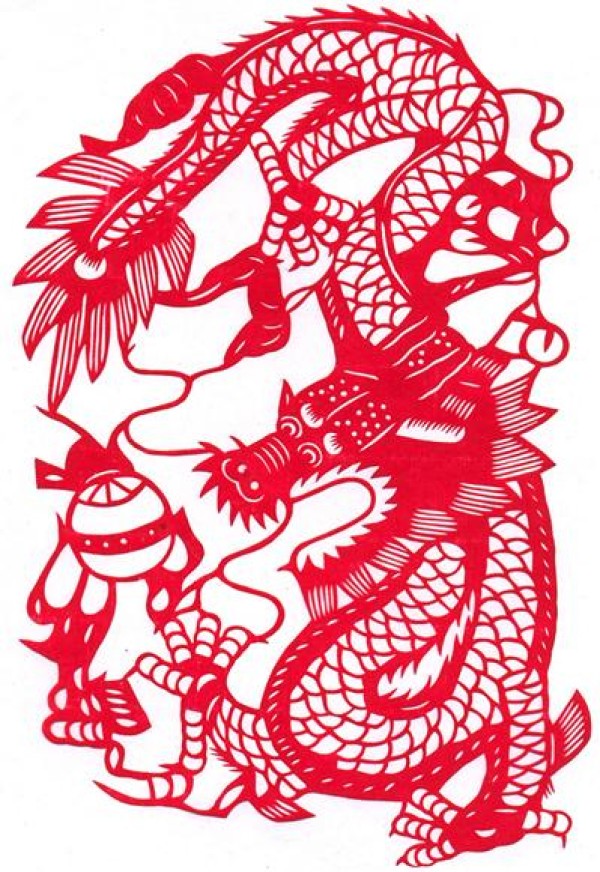 The latest paper-cutting dragon tutorial and a collection of paper-cutting patterns for the Year of the Dragon