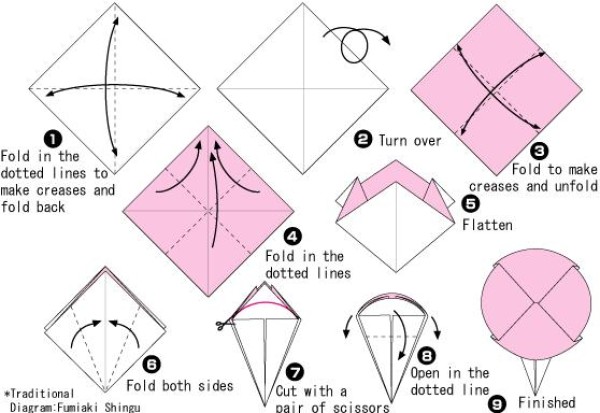 Morning glory childrens simple origami tutorial