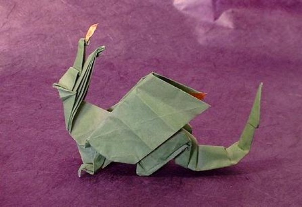 Simple Origami Western Dragon Drawing Tutorial