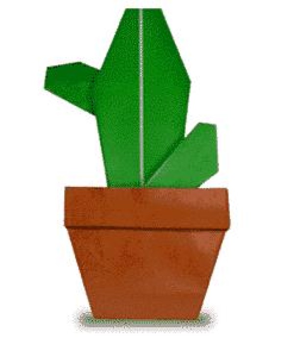 Simple Origami Cactus Tutorial for Children