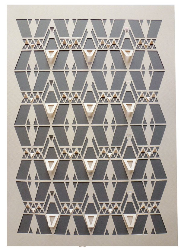 Geometric paper cutting designs by Sarah Louise Matthews