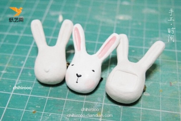 How to make polymer clay? Illustrated tutorial for children to make a cute little white rabbit by hand