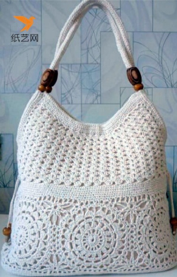 Illustrated tutorial on knitting methods for handbags and handbags