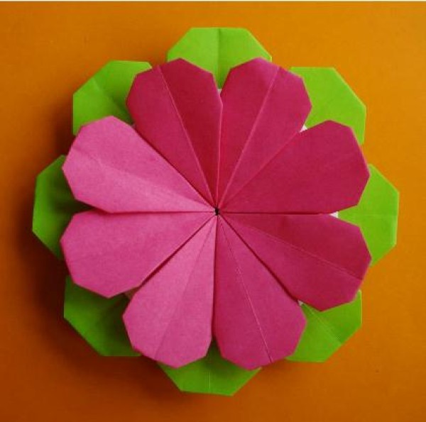 Modular combination origami flower handmade illustrated tutorial