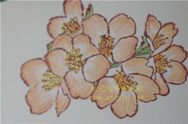 Rubber stamp tutorial for beginners--Peach Blossom