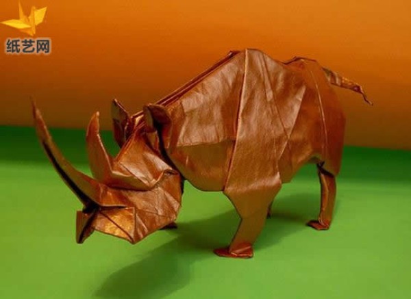 Origami Rhino Handmade Origami Tutorial [Wild Animal Origami Collection]