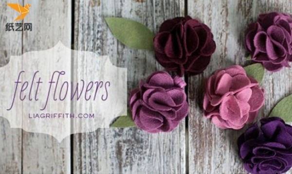 Illustrated tutorial on making handmade wool felt beautiful flower headdress brooch