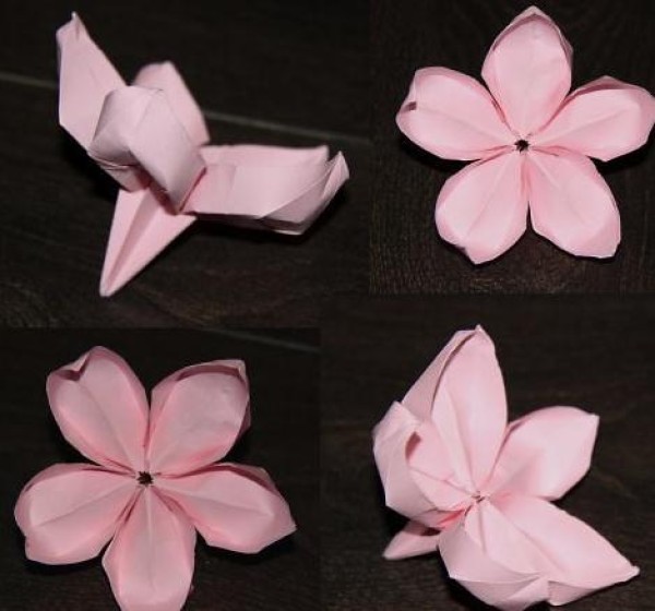 Handmade Origami Red Lily Origami Flower DIY Illustrated Tutorial