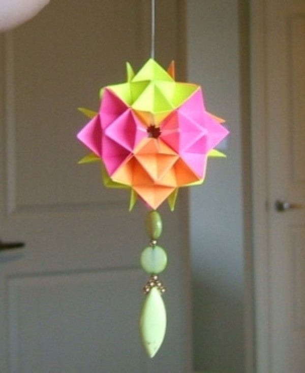 Origami paper ball flower making tutorial