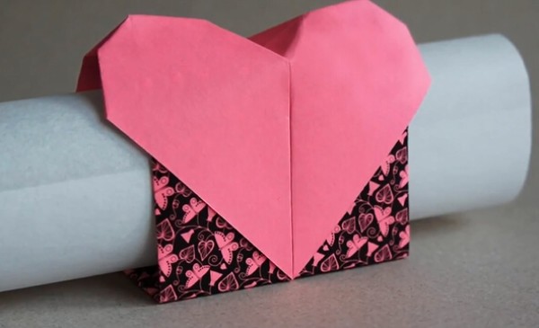 Valentines Day Origami Heart 3D Letter Cover Handmade Origami Video Tutorial