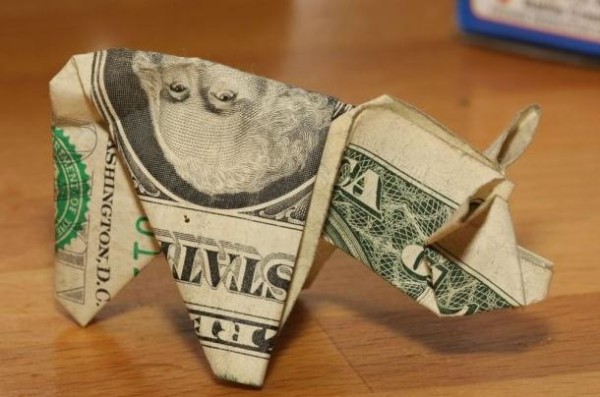 Paper Money Piggy Dollar Bill How to Fold Piggy Origami Illustrated Tutorial