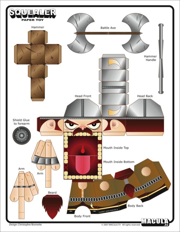 Paper toy model diagram—print it and make it