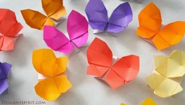 Origami butterfly box tutorial. Teach you step by step how to fold origami butterfly gift box.