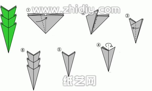 Illustrated tutorial for making origami pineapple