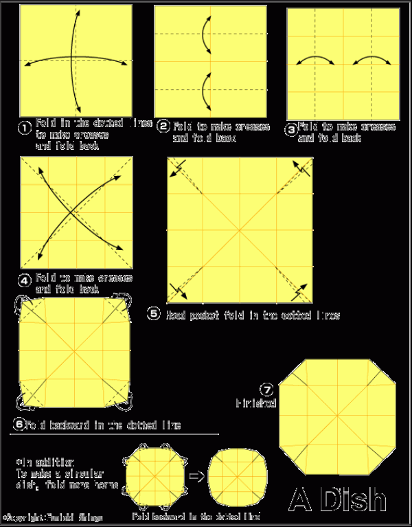 Simple origami plate tutorial for children