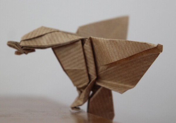 Origami Encyclopedia teaches you step by step how to fold a simple origami eagle