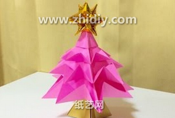 Christmas tree origami DIY production video tutorial