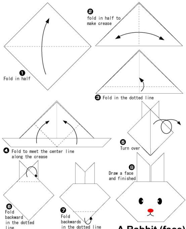 Simple origami rabbit origami tutorial