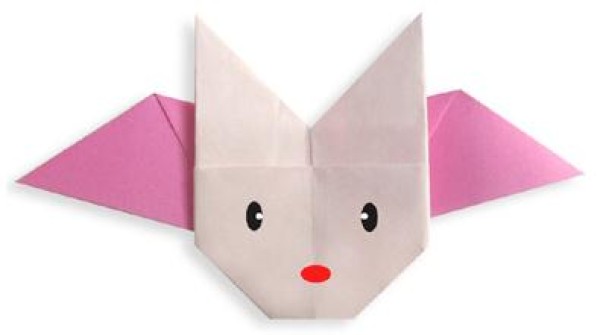 Simple origami tutorial for children - rabbit with wings