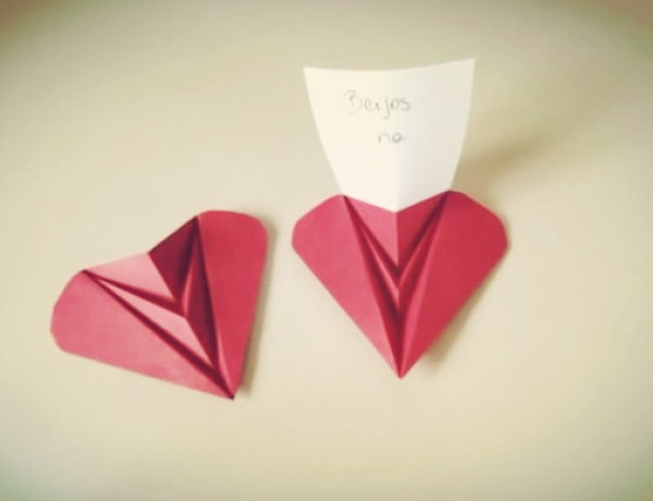 Origami Encyclopedia - 3D Origami Heart Note Table Handmade Origami Video Tutorial