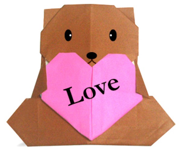 Valentines Day Care Bear Origami Illustrated Tutorial