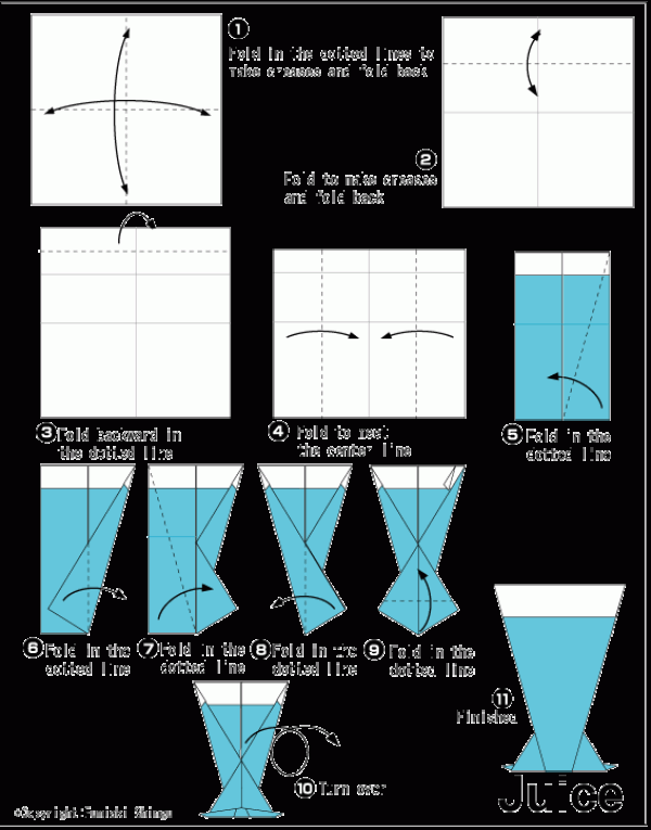 Simple juice origami tutorial for children