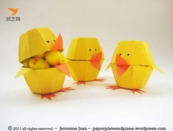 Illustrated childrens handicraft tutorial for making handmade chickens from waste egg trays