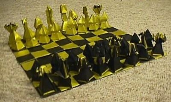 Chess origami drawing tutorial [Toy origami drawing]