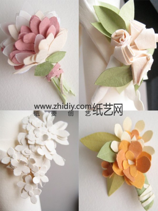 Paper art decoration on wedding cake