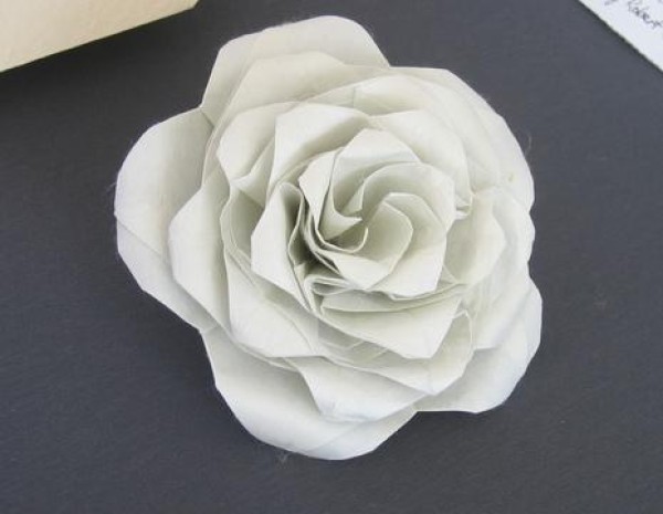 25-petal origami rose tutorial illustrations and CP drawings