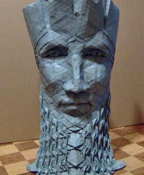 3D paper art of human face