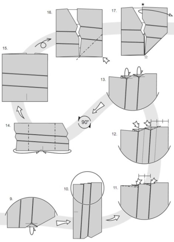 Broken origami heart origami chart