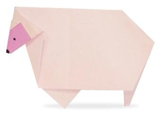 Simple origami sheep tutorial for children